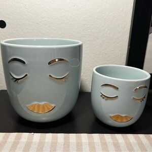 Set of Two Face Planters